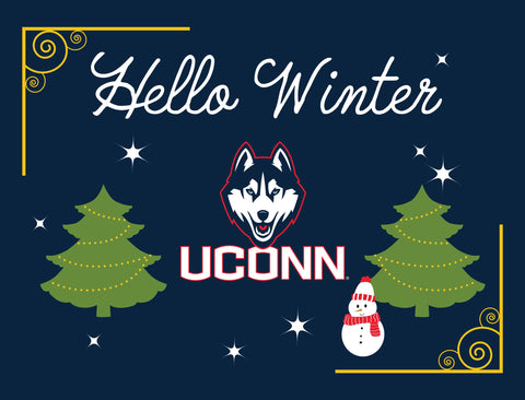 UConn Hello Winter Yardsy Sign yard sign