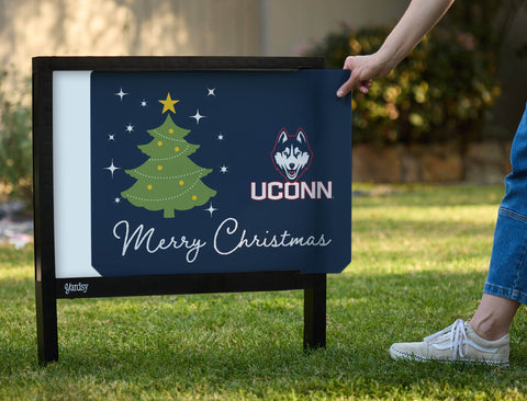 UConn Merry Christmas Yardsy Sign yard sign