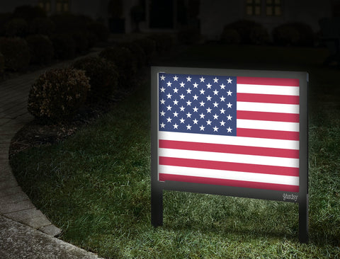 Usa Flag Yardsy Sign Walkway.Jpg