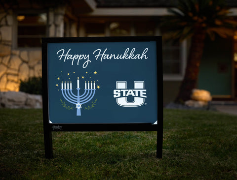 Utah State Happy Hanukkah Yardsy Sign yard sign