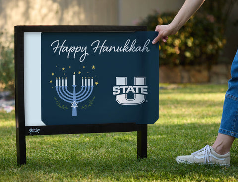 Utah State Happy Hanukkah Yardsy Sign yard sign