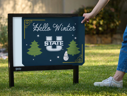 Utah State Hello Winter Yardsy Sign yard sign