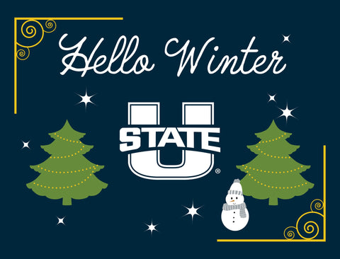 Utah State Hello Winter Yardsy Sign yard sign