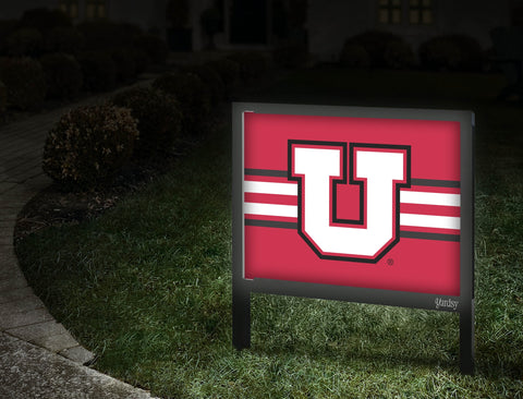 Utah Utes Stripe Red Yardsy Sign