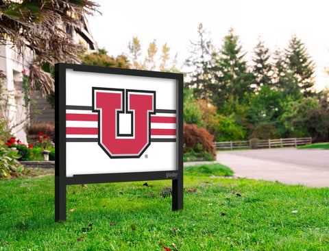 Utah U Stripe White Yard