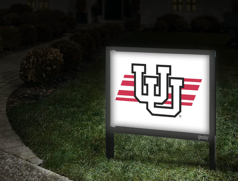 Utah University Stripe White Yardsy Sign