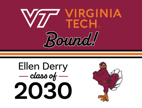 Virginia Tech College Bound Custom Yardsy Sign yard sign