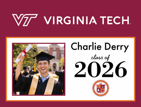 Virginia Tech Graduate Custom Yardsy Sign yard sign