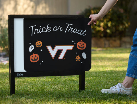 Virginia Tech Halloween Trick Or Treat Yardsy Sign yard sign