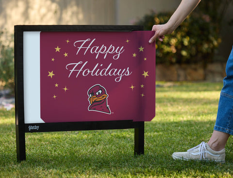Virginia Tech Happy Holidays Yardsy Sign yard sign