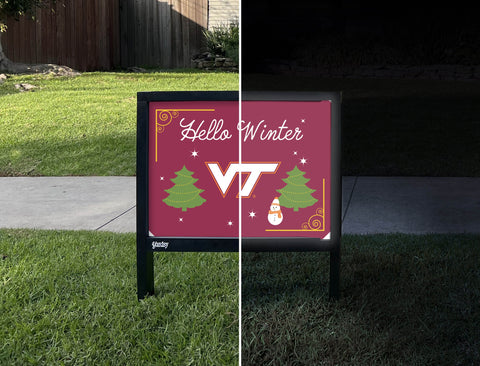 Virginia Tech Hello Winter Yardsy Sign yard sign