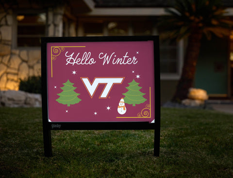 Virginia Tech Hello Winter Yardsy Sign yard sign