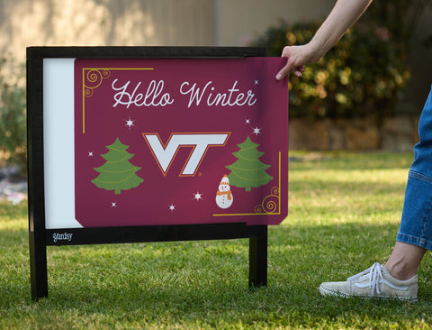 Virginia Tech Hello Winter Yardsy Sign yard sign