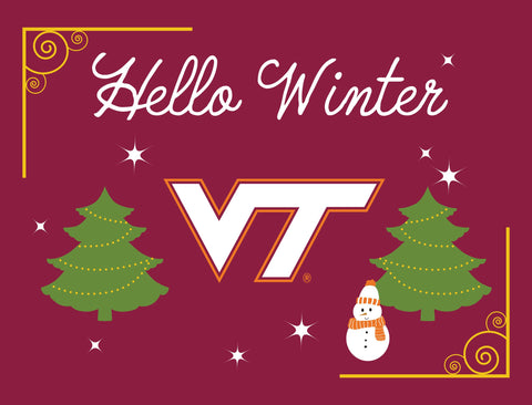 Virginia Tech Hello Winter Yardsy Sign yard sign