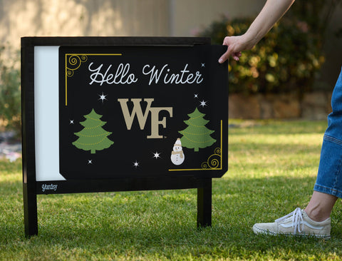 Wake Forest Hello Winter Yardsy Sign yard sign