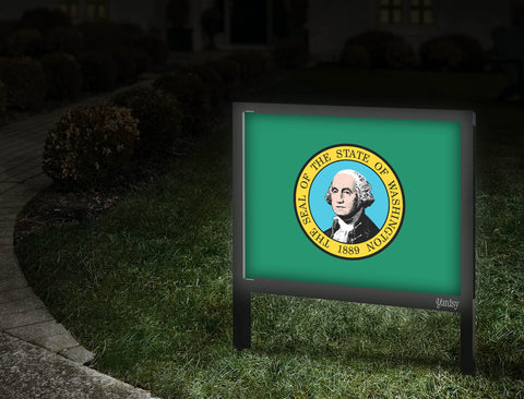Washington Flag Yardsy Sign Walkway
