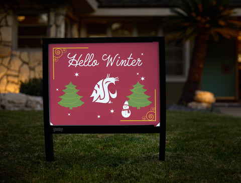 Washington State Hello Winter Yardsy Sign yard sign
