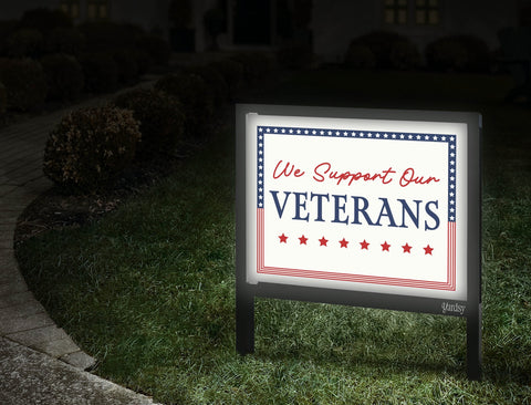 We Support Our Veterans Yardsy Sign Walkway
