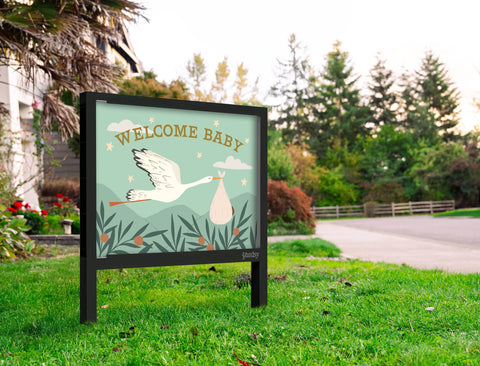 Welcome Baby Stork Yardsy Sign Yard