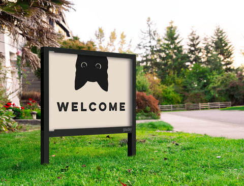 Welcome Cat Yardsy Sign Yard