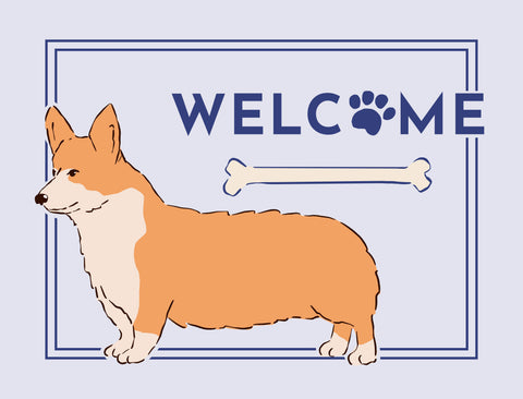 Welcome Dog Yardsy Sign - Corgi