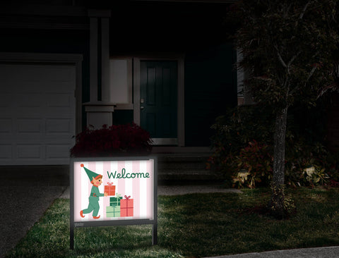 Welcome Elf Yardsy Sign Front Door