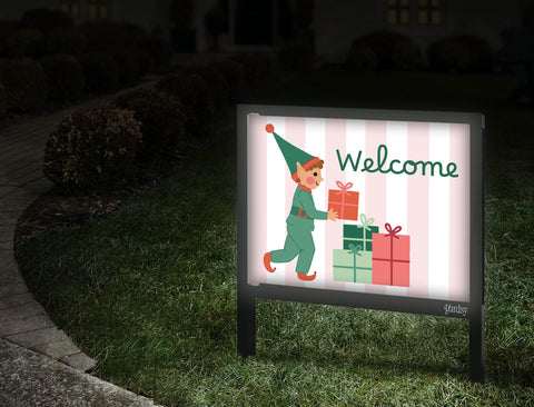Welcome Elf Yardsy Sign Walkway