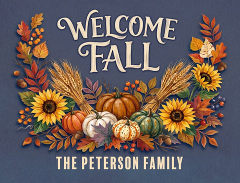Welcome Fall Arrangement Blue Custom Yardsy Sign yard sign