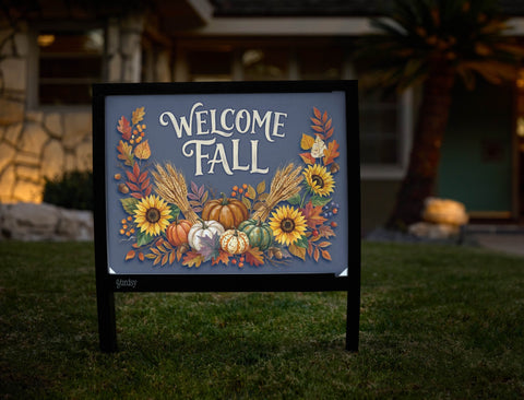 Welcome Fall Arrangement Blue Yardsy Sign yard sign