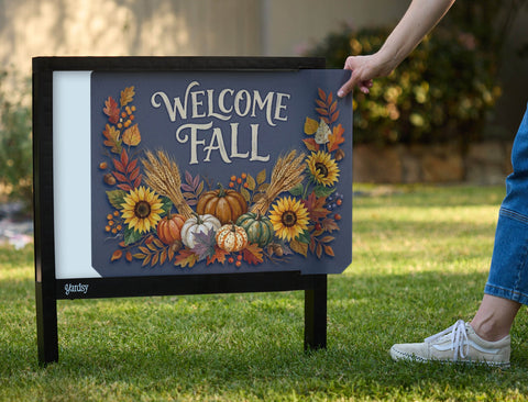 Welcome Fall Arrangement Blue Yardsy Sign yard sign
