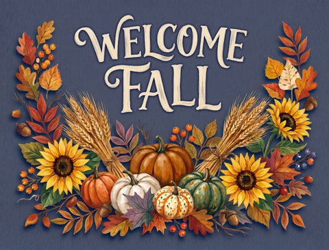 Welcome Fall Arrangement Blue Yardsy Sign yard sign