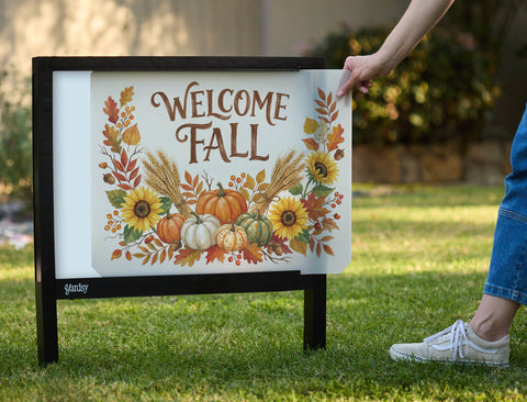 Welcome Fall Arrangement Cream Yardsy Sign yard sign