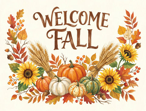Welcome Fall Arrangement Cream Yardsy Sign yard sign