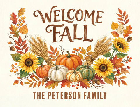 Welcome Fall Cream Custom Yardsy Sign yard sign