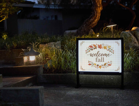 Welcome Fall Leaf Garland Yardsy Sign yard sign