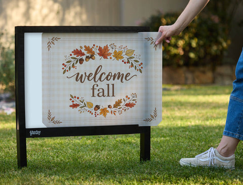 Welcome Fall Leaf Garland Yardsy Sign yard sign
