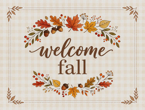 Welcome Fall Leaf Garland Yardsy Sign yard sign