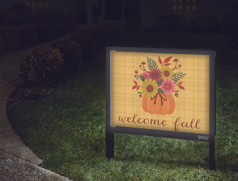 Welcome Fall Pumpkin Bouquet Yardsy Sign Walkway