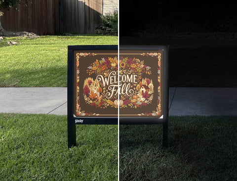 Welcome Fall Wreath Border Yardsy Sign yard sign