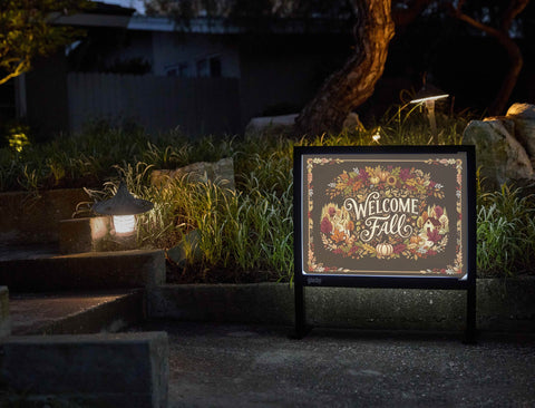 Welcome Fall Wreath Border Yardsy Sign yard sign