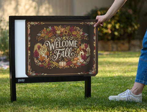 Welcome Fall Wreath Border Yardsy Sign yard sign