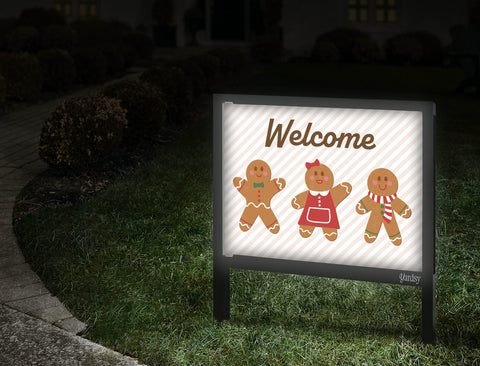 Welcome Gingerbread Yardsy Sign Walkway