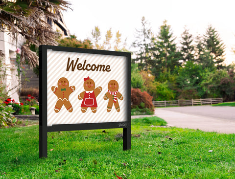 Welcome Gingerbread Yardsy Sign Yard