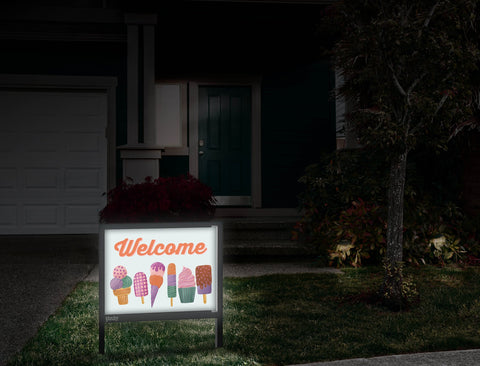 Welcome Ice Cream Yardsy Sign Front Door