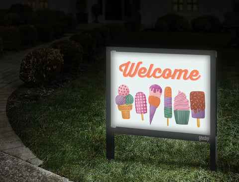 Welcome Ice Cream Yardsy Sign Walkway
