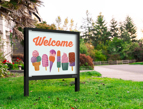 Welcome Ice Cream Yardsy Sign Yard