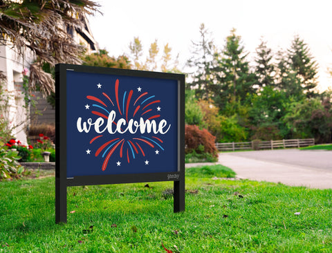Welcome Patriotic Fireworks Yardsy Sign Yard