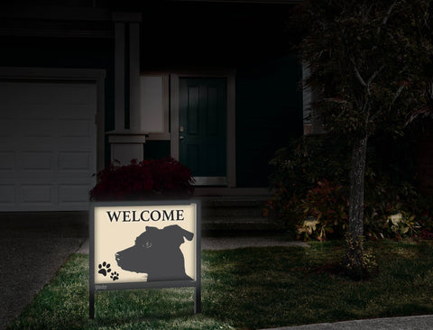 Welcome Puppy Dog Silhouette Yard Sign Front Door