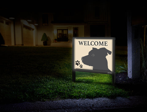 Welcome Puppy Dog Silhouette Yard Sign Mailbox