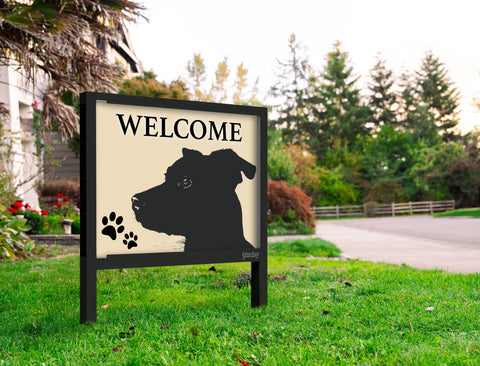 Welcome Puppy Dog Silhouette Yard Sign Yard
